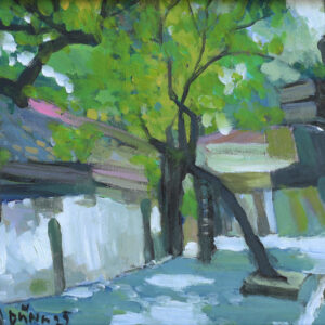 Cuối Phố Phạm Hồng Thái - Tranh phong cảnh Acrylic của họa sĩ Bùi Lê Dũng