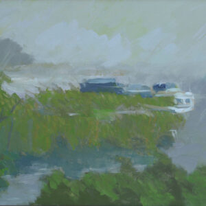 Hồ Tây - Tranh Acrylic của họa sĩ Bùi Lê Dũng