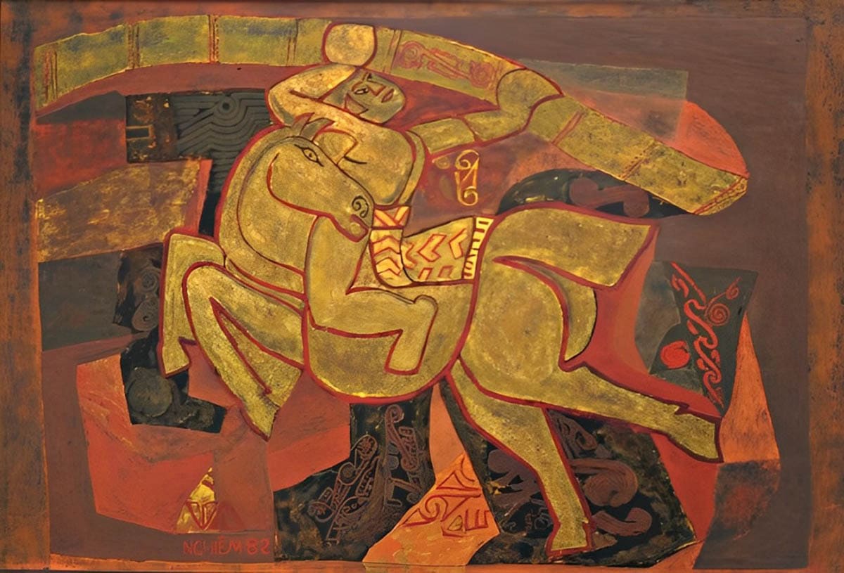 Nguyễn Tư Nghiêm vẽ tranh