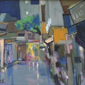 Phố Đêm - Tranh Acrylic của họa sĩ Bùi Lê Dũng