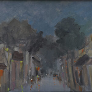Phố Mưa - Tranh Acrylic của họa sĩ Bùi Lê Dũng