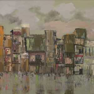 Phố Mưa III - Tranh Sơn Dầu của họa sĩ Bùi Lê Dũng