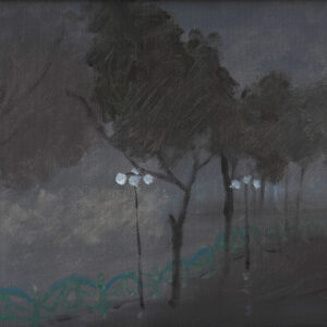 Phố Trong Mưa - Tranh Acrylic của họa sĩ Bùi Lê Dũng