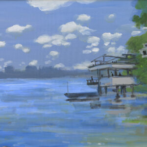 Golf Course by the Lake - Acrylic painting by artist Bui Le Dung
