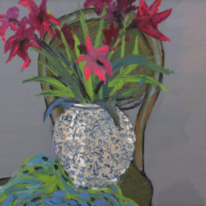 Tĩnh Vật Hoa Đỏ - Tranh Acrylic của họa sĩ Bùi Lê Dũng