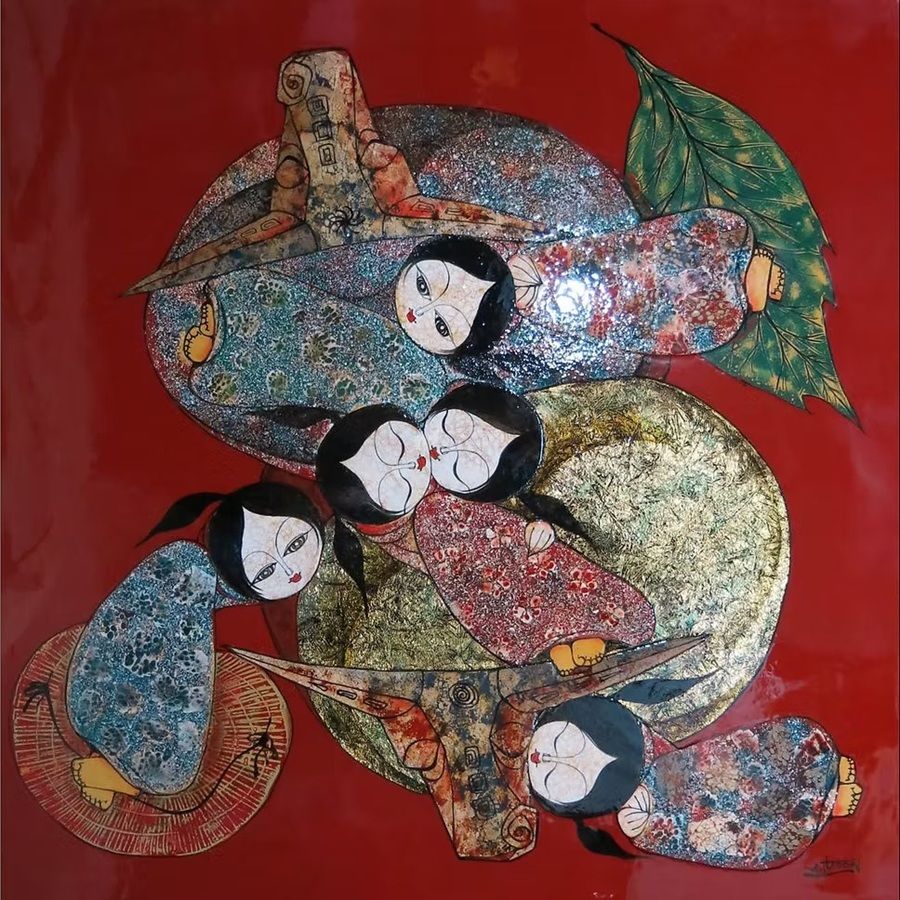 Tranh Sơn Mài Trưa