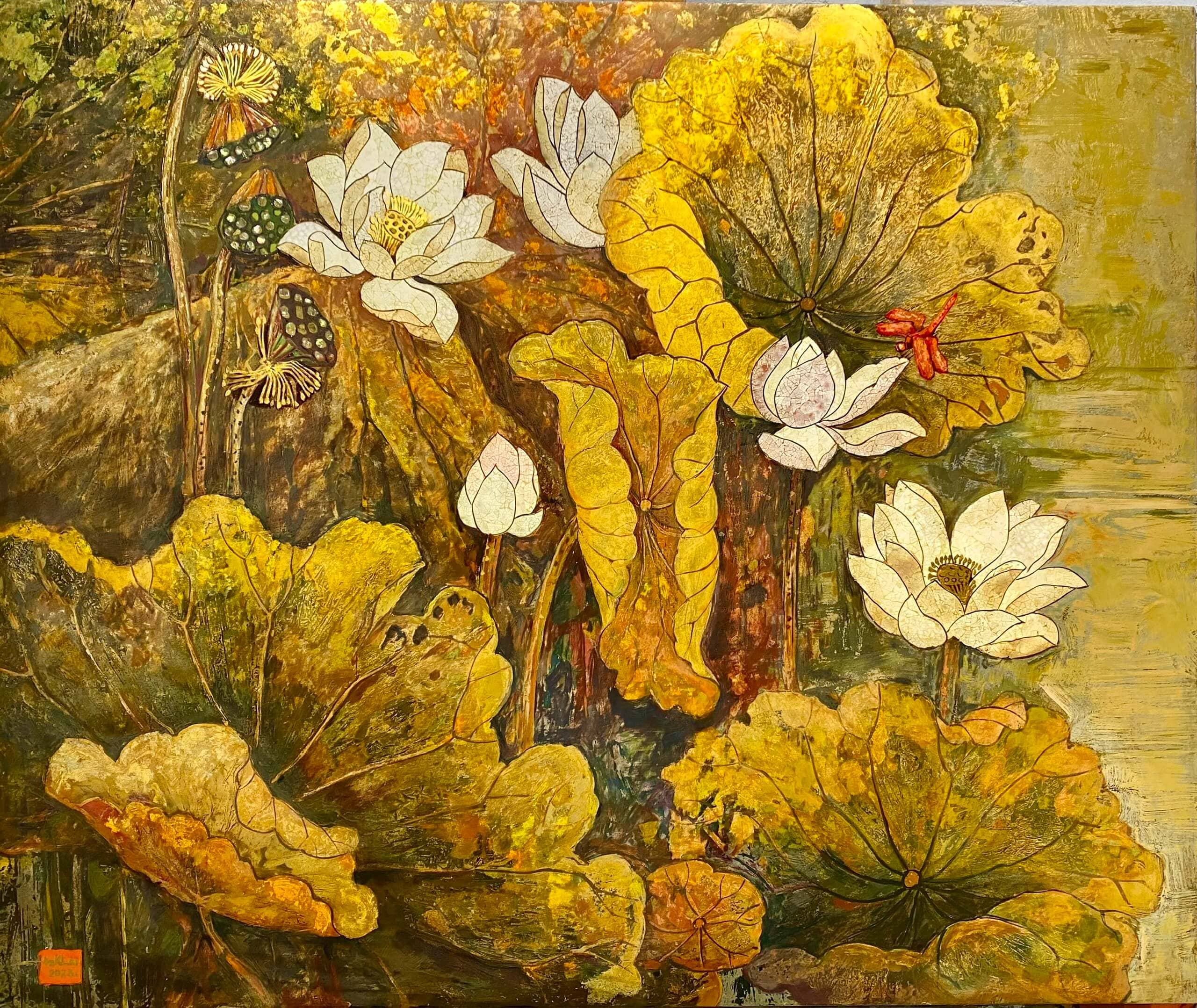 tranh sen Họa Sĩ Đỗ Khải